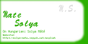 mate solya business card