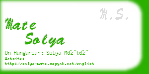 mate solya business card